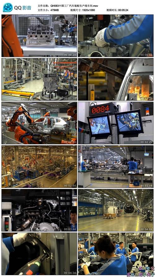 现代化工业生产 汽车工厂组装 装配生产线 车间 高清实拍视频素材